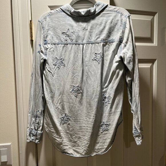 Rails Ingrid Shirt Light Acid Wash Stars - Size Small - Picture 3 of 5